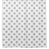 Grijze polka-stippen op wit douchegordijn (Voorkant)