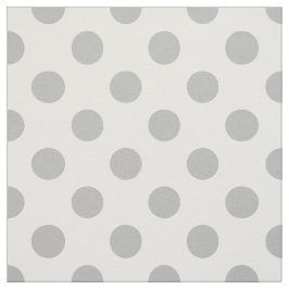 Grijze polka-stippen op wit stof