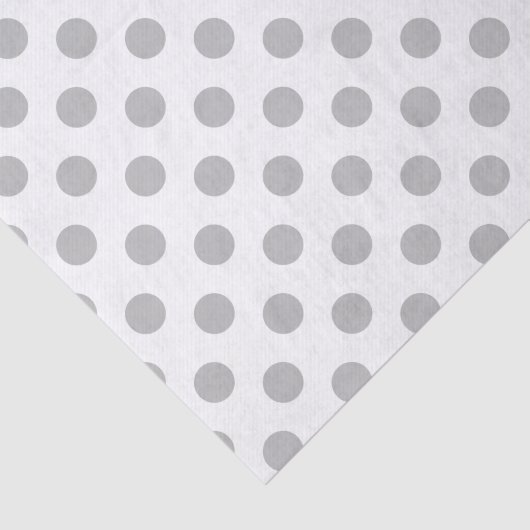 Grijze polka-stippen op wit tissuepapier (Detail)