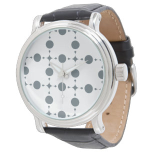 Grijze polka stippen, Polka Stippatroon, Stippen, Horloge