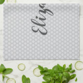 Grijze polka stippen trendy theedoek (Gevouwen)