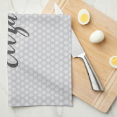 Grijze polka stippen trendy theedoek (Quarter Fold)