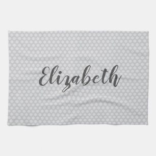 Grijze polka stippen trendy theedoek