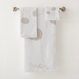 Grijze pompoen herfst Herfst seizoen patroon Bad Handdoek