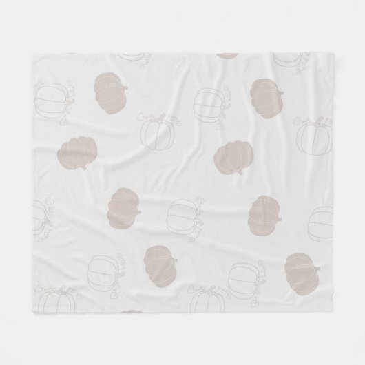 Grijze Pompoen Tropische Botanische Herfst Zomer Fleece Deken (Voorkant (Horizontaal))