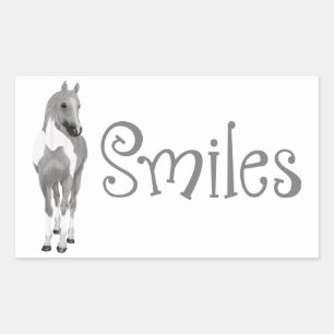 Grijze Pony Denk aan jou Lach Hallo Paard Rechthoekige Sticker