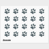 Grijze pootafdruk vierkante sticker (Vel)
