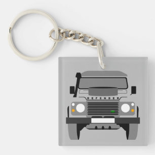 Grijze Pop Kunstmatige grond Rover Defender Auto Sleutelhanger