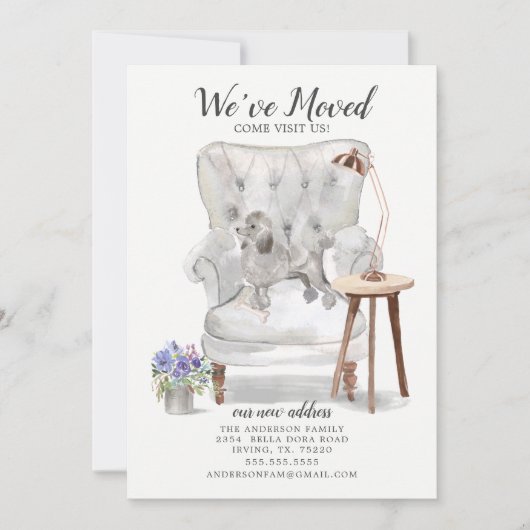 Grijze porseleing | Verplaatsingsaankondiging Aankondiging (Voorkant)