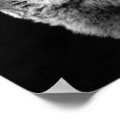 Grijze Poster met Wolf en Moon Panorama (Hoek)