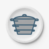 Grijze Pot Papieren Borden Bordje (Voorkant)