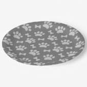 Grijze poten en Botten Papieren Bordje (Gekanteld)