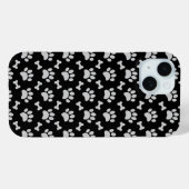 Grijze poten en Botten patroon op zwart Case-Mate iPhone Case (Achterkant (horizontaal))