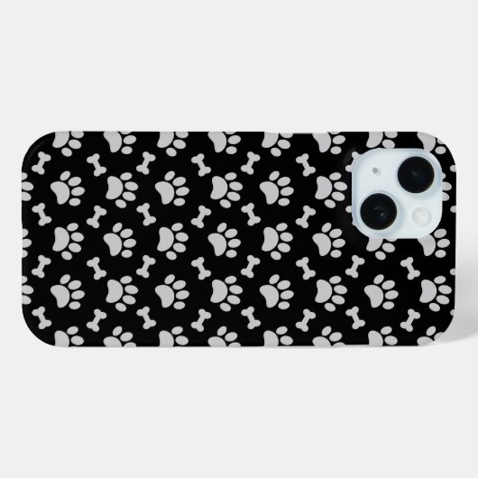 Grijze poten en Botten patroon op zwart Case-Mate iPhone Case (Achterkant (horizontaal))