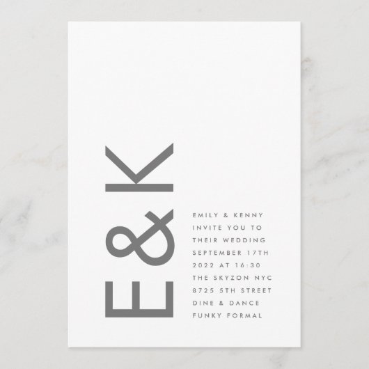 Grijze premie ultieme moderne monogram, vette vun kaart (Voorkant)