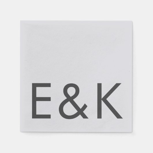 Grijze premie ultieme moderne monogram, vette vun servet (Voorkant)