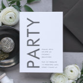 Grijze premie Ultimate Modern Monogram Bold Party Informatiekaartje