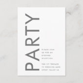 Grijze premie Ultimate Modern Monogram Bold Party Informatiekaartje (Voorkant)