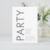 Grijze premie Ultimate Modern Monogram Bold Party Informatiekaartje (Staand voorkant)