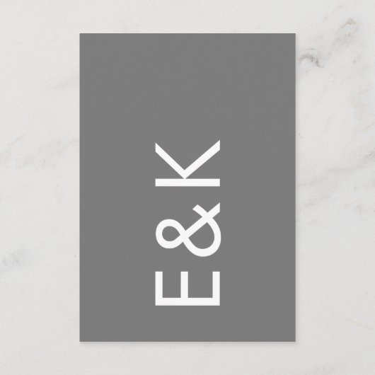 Grijze premie Ultimate Modern Monogram Bold Party Informatiekaartje (Achterkant)