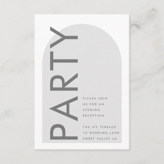 Grijze Premium - ultieme moderne monogram - Arch Informatiekaartje (Voorkant)