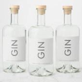 Grijze Premium Ultimate Modern Monogram Bold Gin Likeurfles Etiket (Flessen)