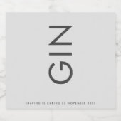 Grijze Premium Ultimate Modern Monogram Bold Gin Likeurfles Etiket (Enkel label)