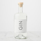 Grijze Premium Ultimate Modern Monogram Bold Gin Likeurfles Etiket (Voorkant)