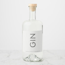 Grijze Premium Ultimate Modern Monogram Bold Gin Likeurfles Etiket