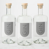 Grijze Premium Ultimate Moderne Monogram Arch Gin Likeurfles Etiket (Flessen)