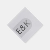 Grijze Premium Ultimate Moderne Monogram Huwelijks Servet (Hoek)