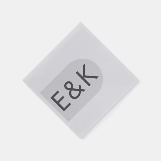 Grijze Premium Ultimate Moderne Monogram Huwelijks Servet (Hoek)