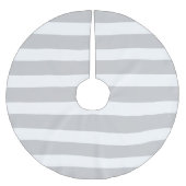 Grijze Preppy Stripes Kerstboom Rok (Voorkant)