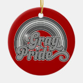 Grijze Pride (in ruste bejaarde) Keramisch Ornament (Voorkant)
