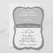 Grijze prins Kroonspiraaltjes Birthday Kaart (Voorkant)