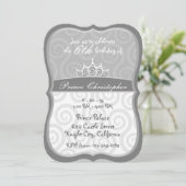 Grijze prins Kroonspiraaltjes Birthday Kaart (Staand voorkant)