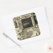 Grijze printplaat ・ Geek elektronische PCB Vierkante Sticker (Envelop)