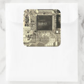Grijze printplaat ・ Geek elektronische PCB Vierkante Sticker (Tas)