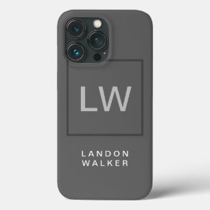 Grijze professionele eenvoudige moderne initialen  Case-Mate iPhone case