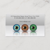 Grijze Professionele Optometrist Oogbollen Optomet Visitekaartje (Achterkant)