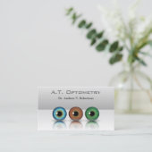 Grijze Professionele Optometrist Oogbollen Optomet Visitekaartje (Staand voorkant)