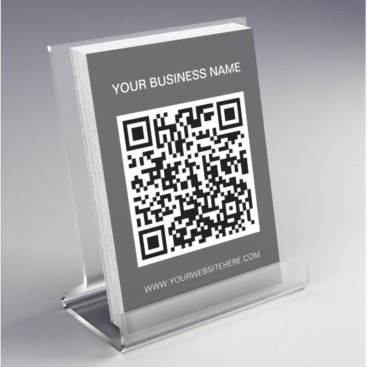Grijze Promotionele QR Code Marketing Flyer