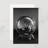 Grijze Psychic Crystal Ball Bedankkaart (Voorkant / Achterkant)