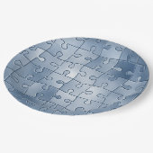 Grijze puzzel papieren bordje (Gekanteld)