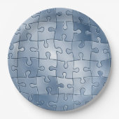 Grijze puzzel papieren bordje (Voorkant)