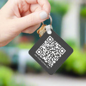 Grijze QR Code Bedrijf Logo Corporate Promotie Sleutelhanger