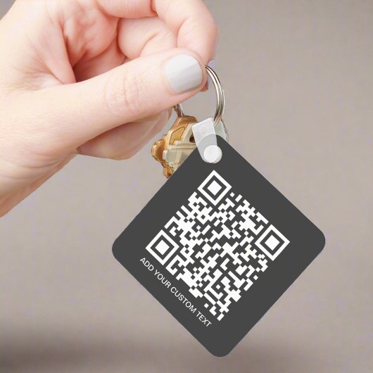 Grijze QR Code Bedrijf Logo Corporate Promotie Sleutelhanger