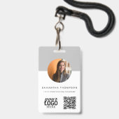 Grijze QR Code Bedrijfs ID Kaart Bedrijfs van Logo Badge (Voorzijde met lanyard)