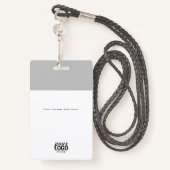 Grijze QR Code Bedrijfs ID Kaart Bedrijfs van Logo Badge (Achterkant met draagriem)