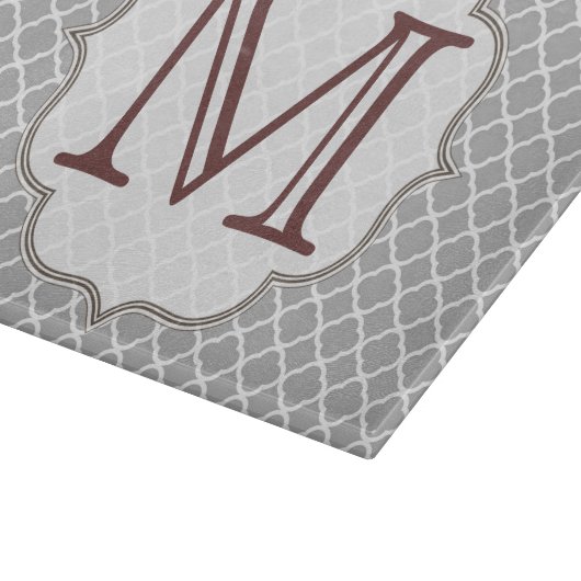 Grijze Quarterfoil Latti glazen snijplank (Hoek)